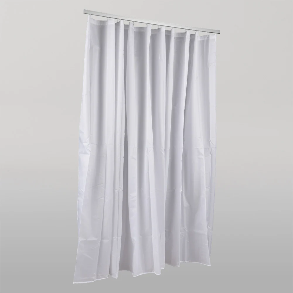 Metlam 1800mm White Nylon Taffeta Shower Curtain - Image 2