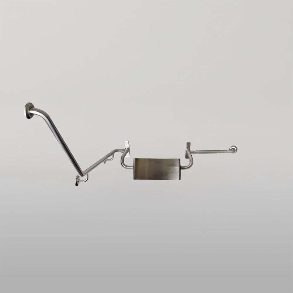 Metlam 40 Degree Grab Rail And Vandal Proof Backrest Set Right Hand In Satin Stainless Steel - Image 2