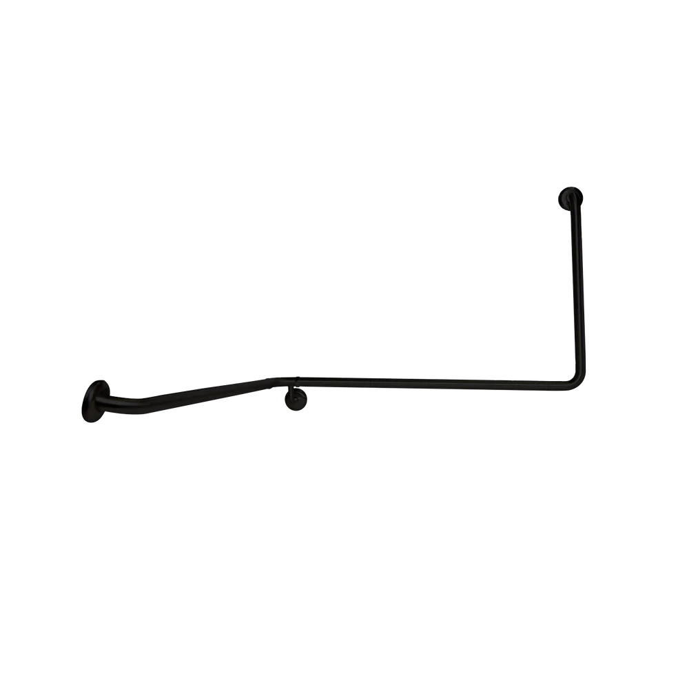 Metlam 90 Degree Flush Mount Wrap Around Grab Rail Modular Left Hand In Designer Black - Image 3