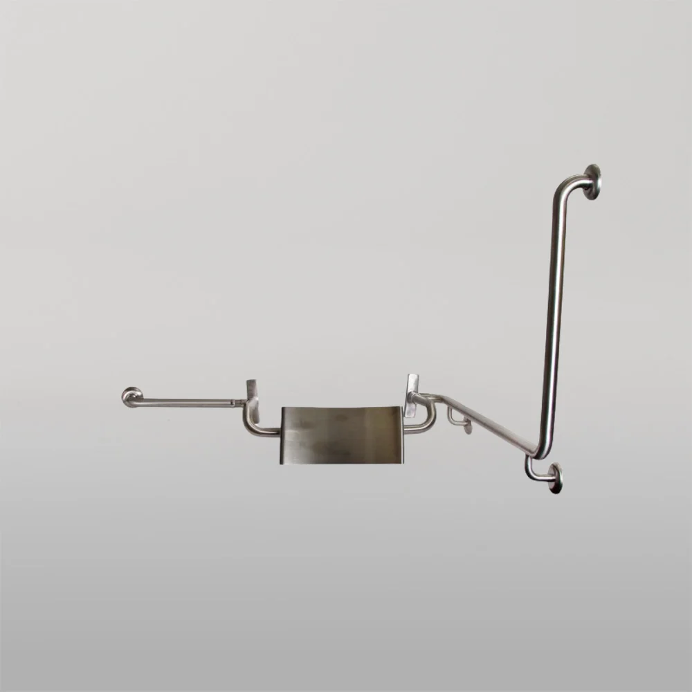 Metlam 90 Degree Grab Rail And Vandal Proof Backrest Set Left Hand In Satin Stainless Steel - Image 2