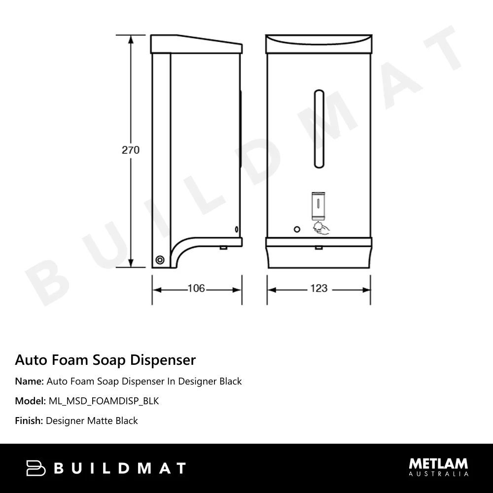 Metlam Auto Foam Soap Dispenser In Designer Black - Image 4