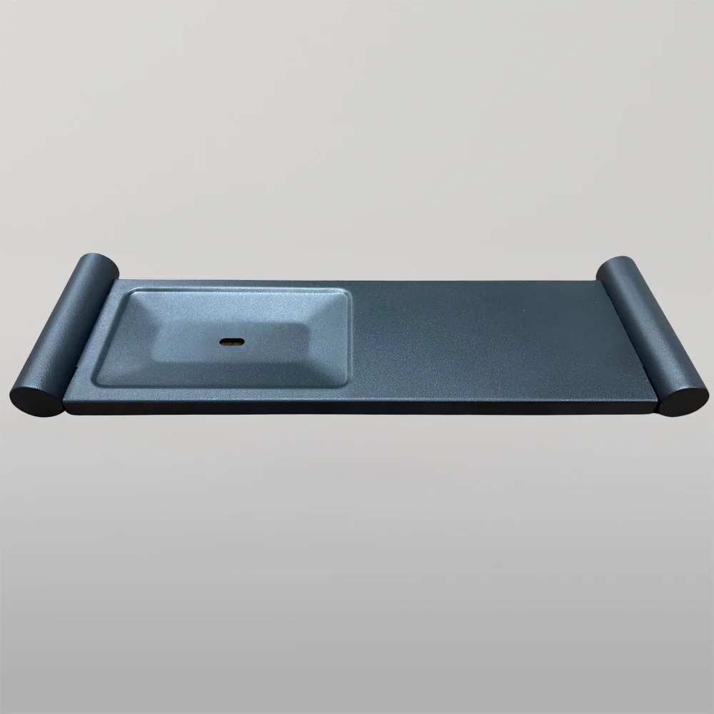 Metlam Bathroom Shelf And Soap Dish In Designer Black - Image 2