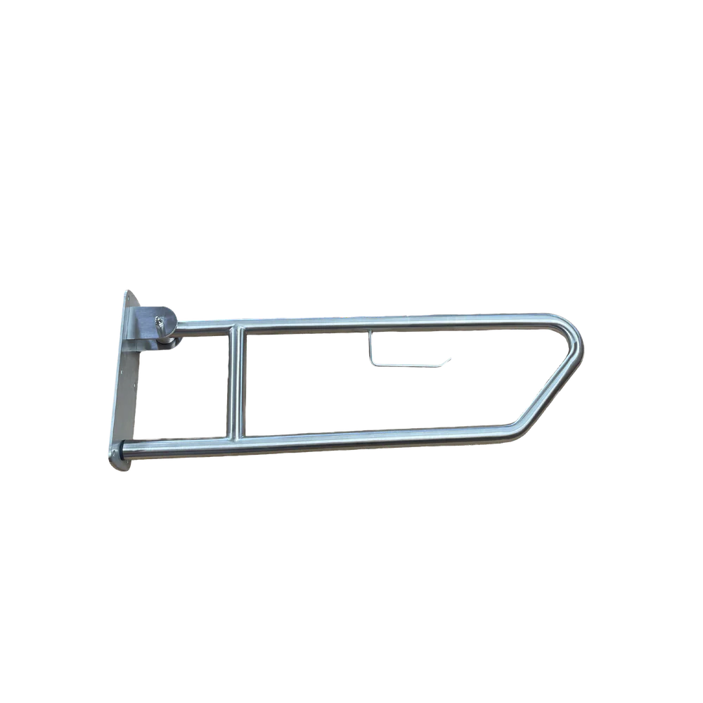 Metlam Click-Lock Pull Down Grab Rail With Toilet Roll Holder In Satin Stainless Steel - Image 3