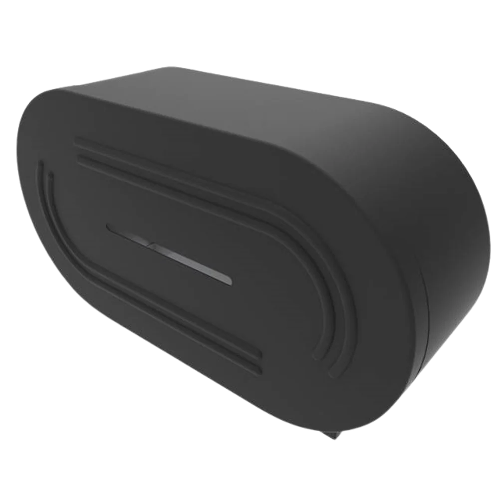 Metlam Double Jumbo Toilet Roll Dispenser In Designer Black - Image 3