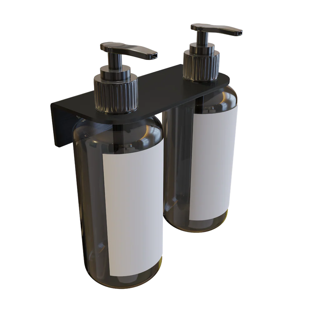 Metlam Double Soap Bottle Holder In Designer Black