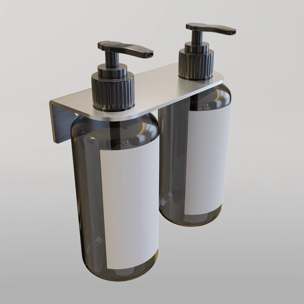 Metlam Double Soap Bottle Holder In Satin Stainless Steel - Image 2