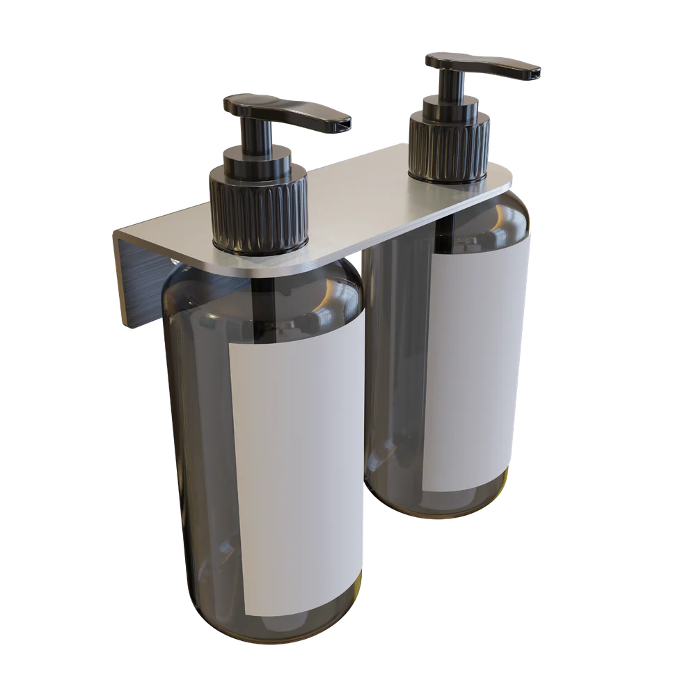 Metlam Double Soap Bottle Holder In Satin Stainless Steel - Image 3