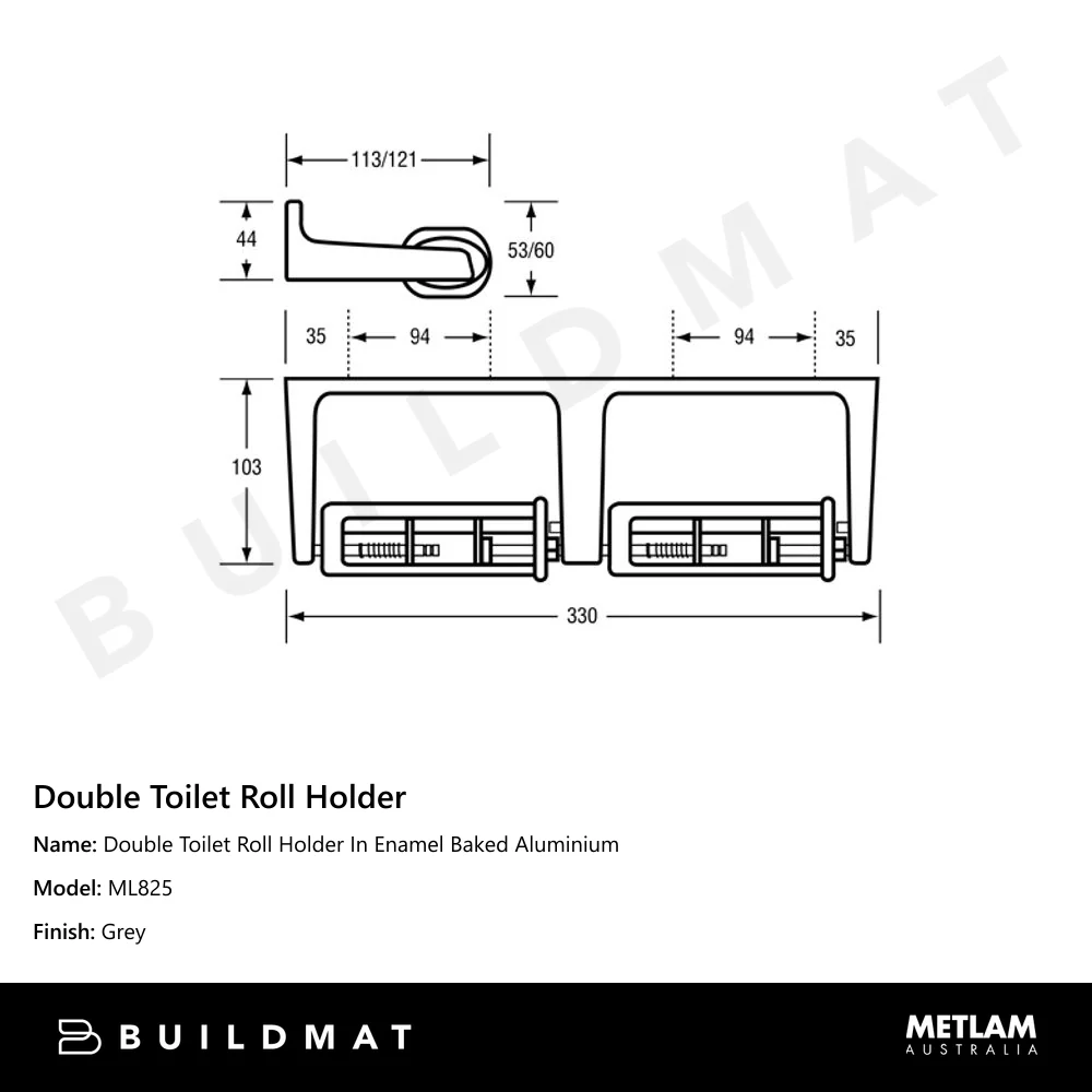Metlam Double Toilet Roll Holder In Enamel Baked Aluminium - Image 4