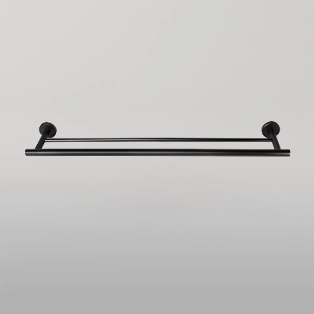 Metlam Double Towel Rail In Designer Black - Image 2