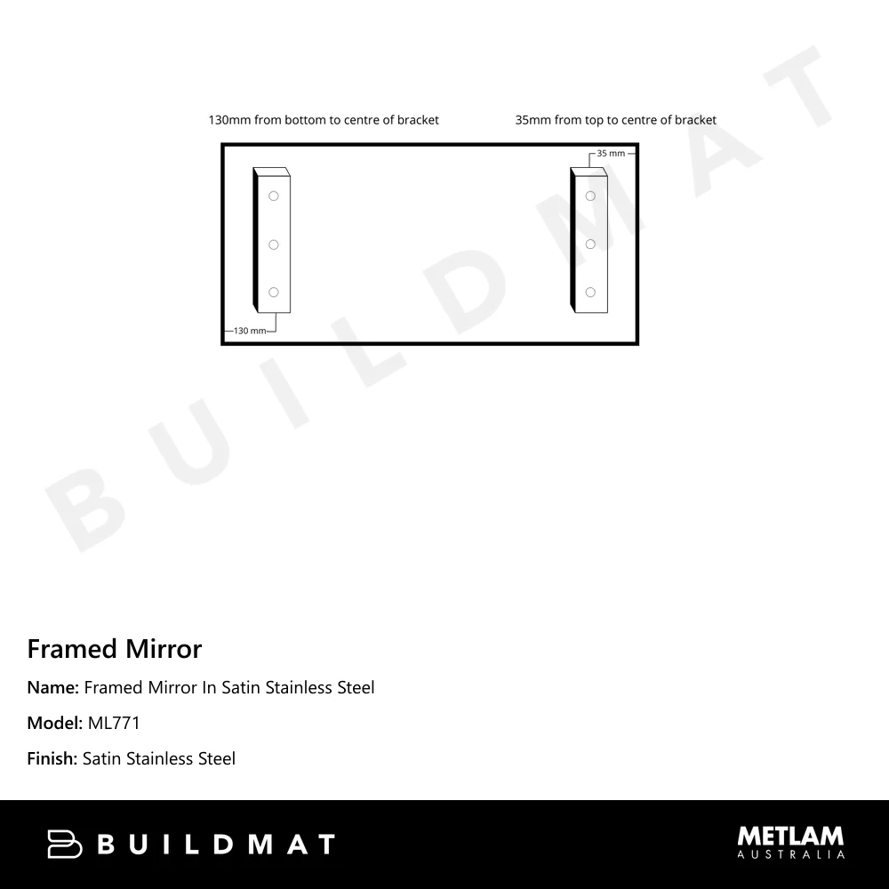 Metlam Framed Mirror In Satin Stainless Steel - Image 4