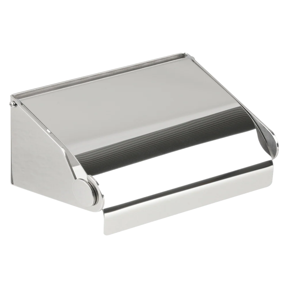 Metlam Hooded Single Toilet Roll Holder In Polished Stainless Steel - Image 3