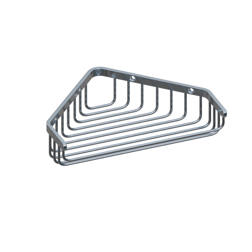 Metlam Large Corner Soap Basket In Bright Chrome Plate