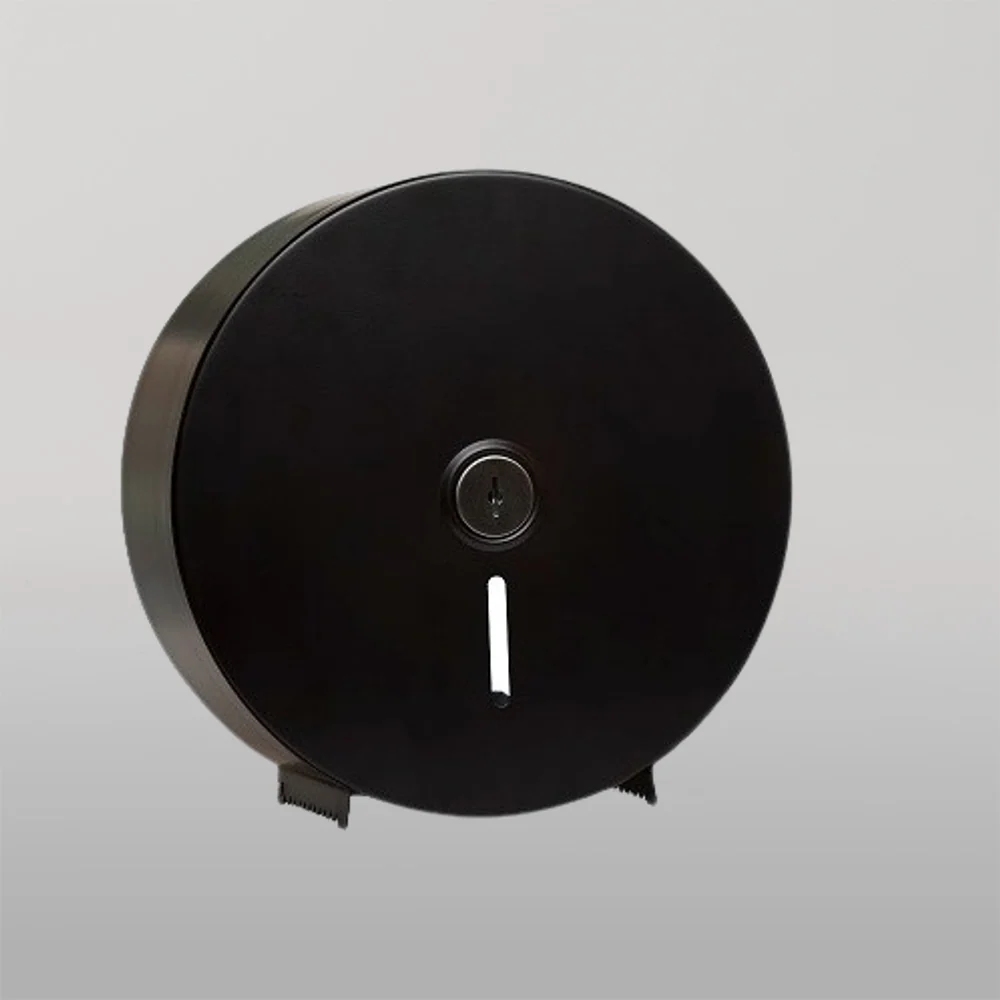Metlam Lockable Jumbo Toilet Roll Dispenser In Designer Black - Image 2