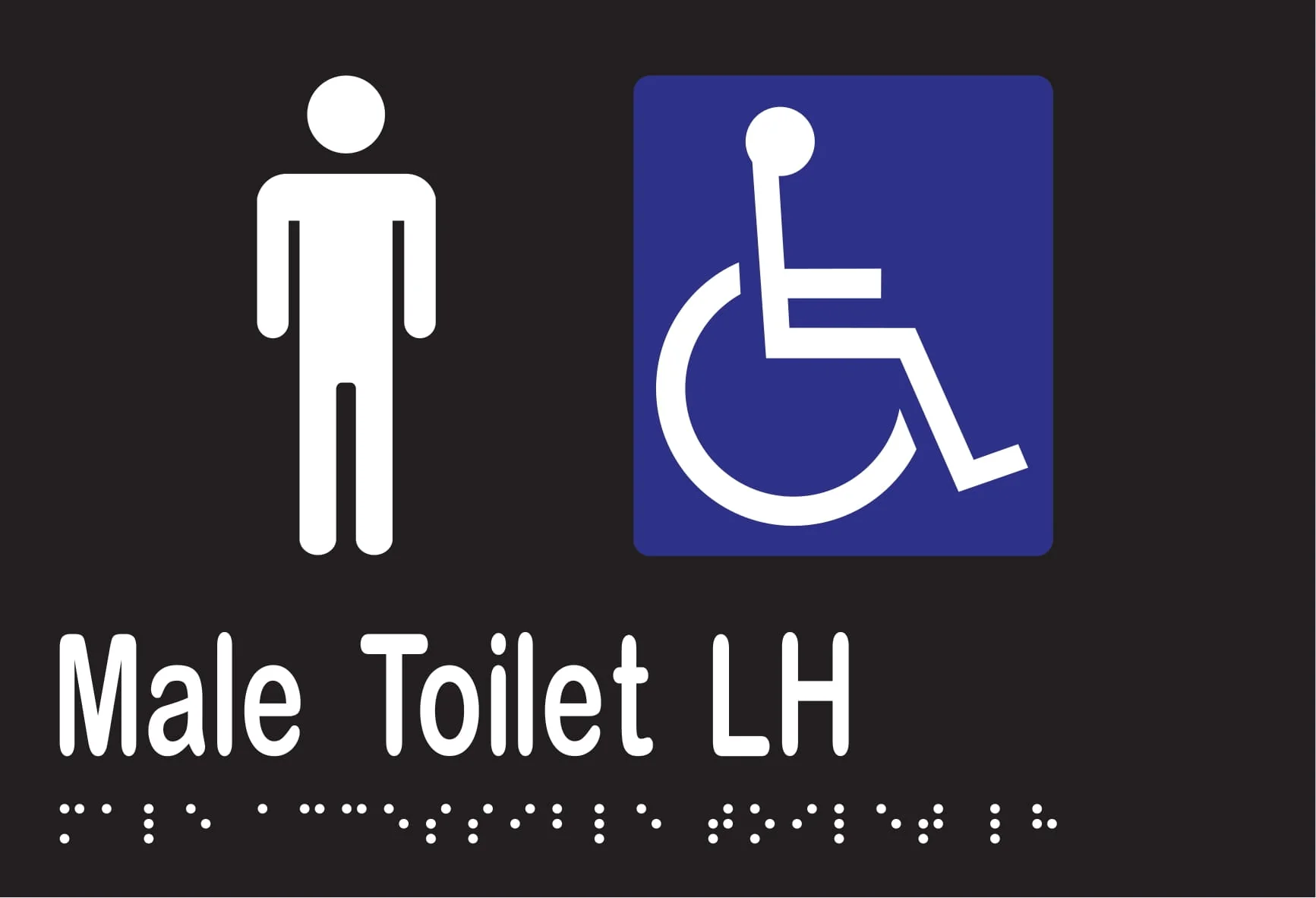 Metlam Male Accessible Toilet Left Hand Braille In Designer Black