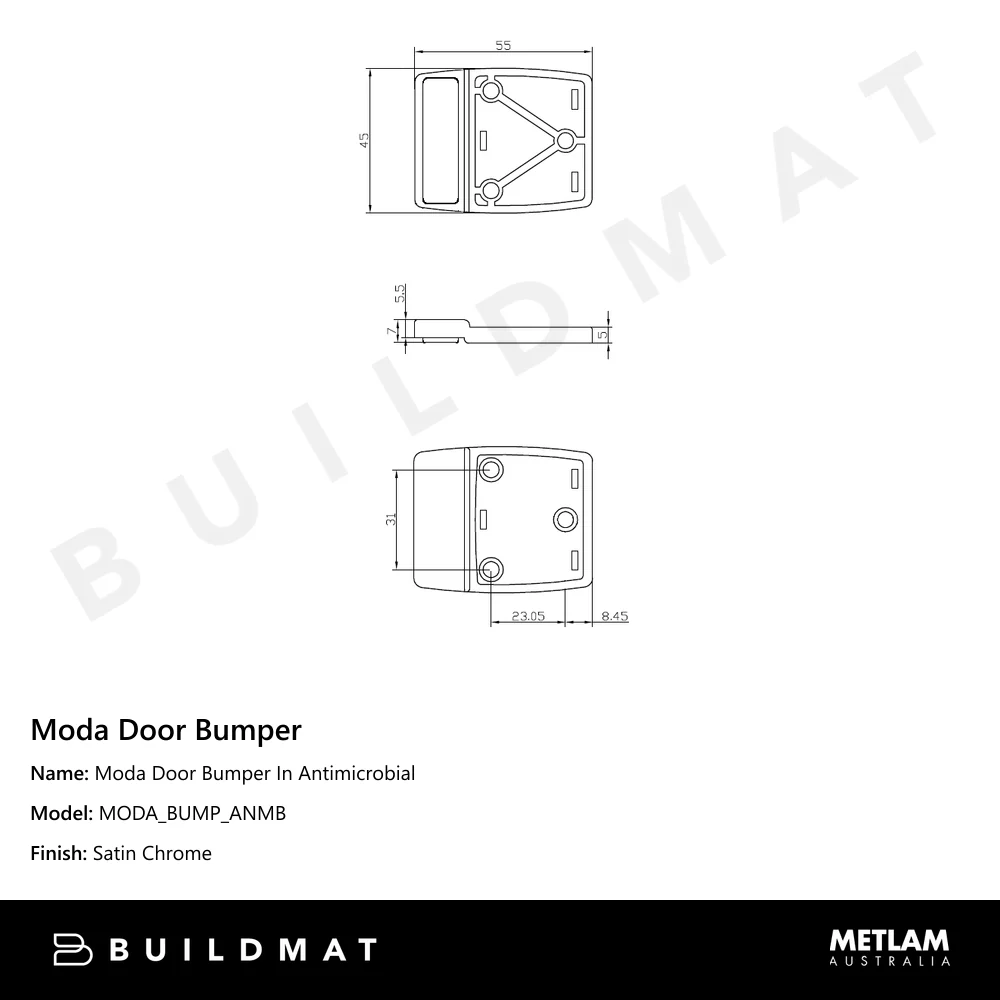 Metlam Moda Door Bumper In Antimicrobial - Image 4