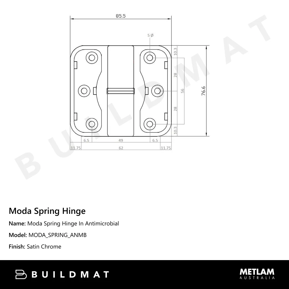 Metlam Moda Spring Hinge In Antimicrobial - Image 4