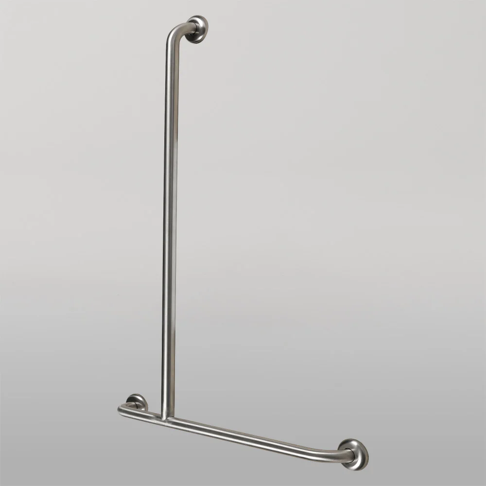 Metlam Offset Flush Mount Shower Grab Rail Left Hand In Satin Stainless Steel - Image 2