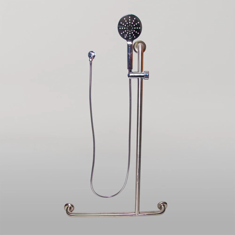 Metlam Offset Flush Right Hand Mount Shower Grab Rail Kit In Satin Stainless Steel - Image 2