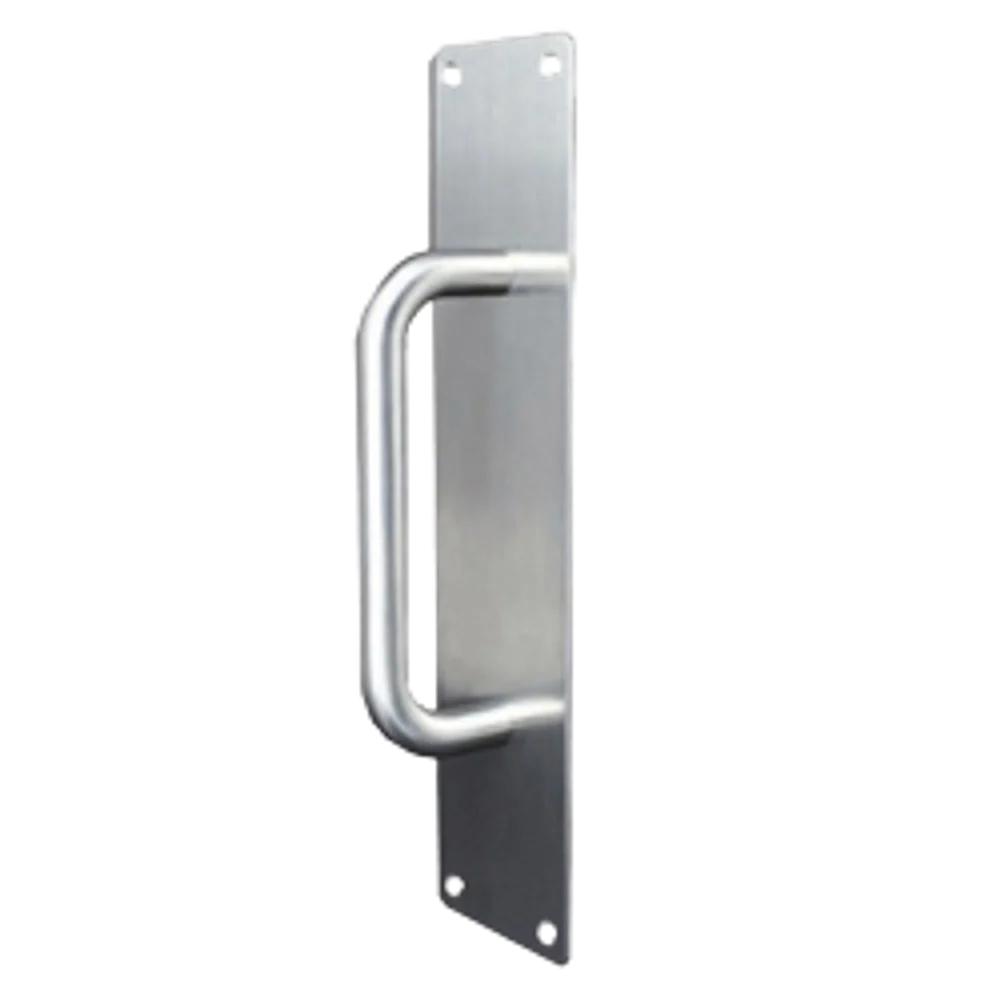 Metlam Pull Handle With Plate In Satin Stainless Steel