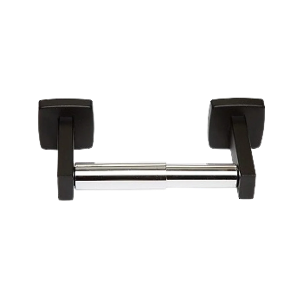 Metlam Single Toilet Roll Holder Chrome Plated In Designer Black