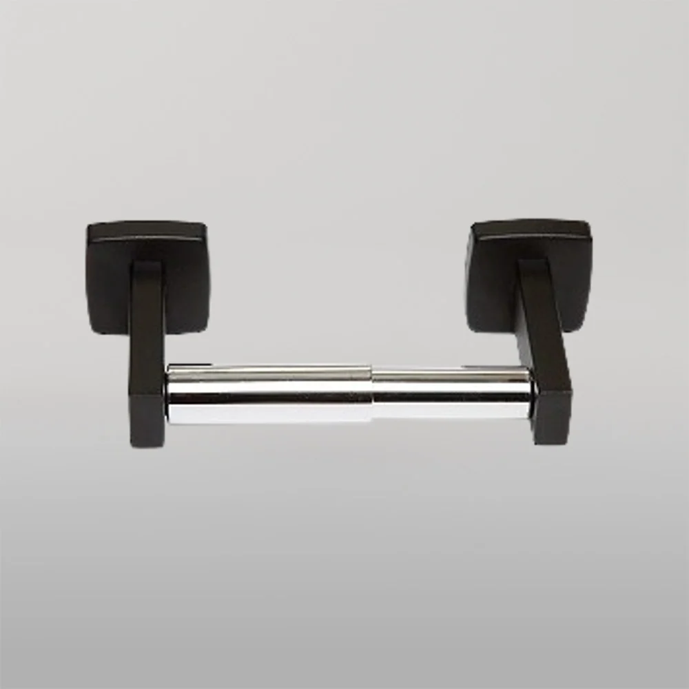 Metlam Single Toilet Roll Holder Chrome Plated In Designer Black - Image 2