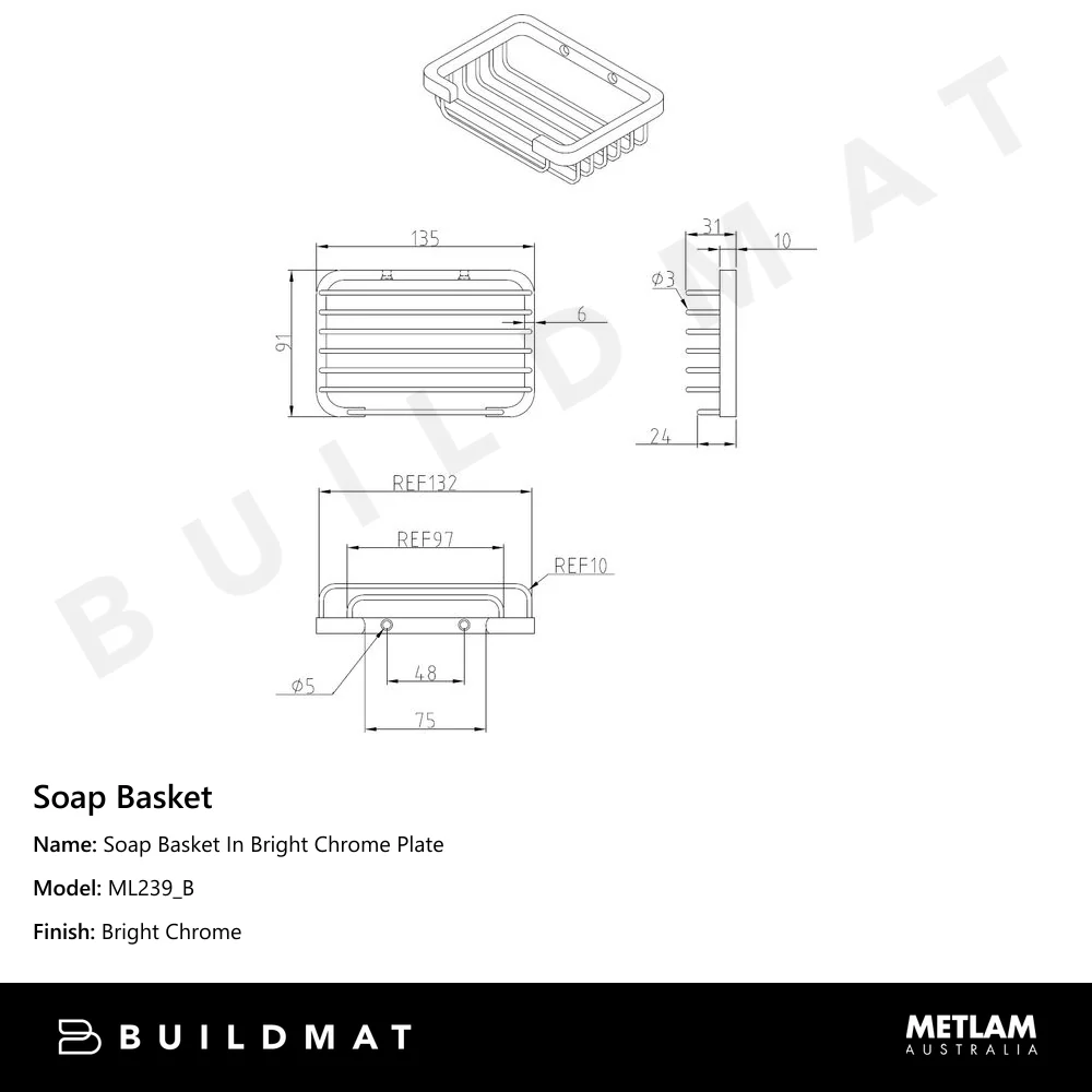 Metlam Soap Basket In Bright Chrome Plate - Image 4