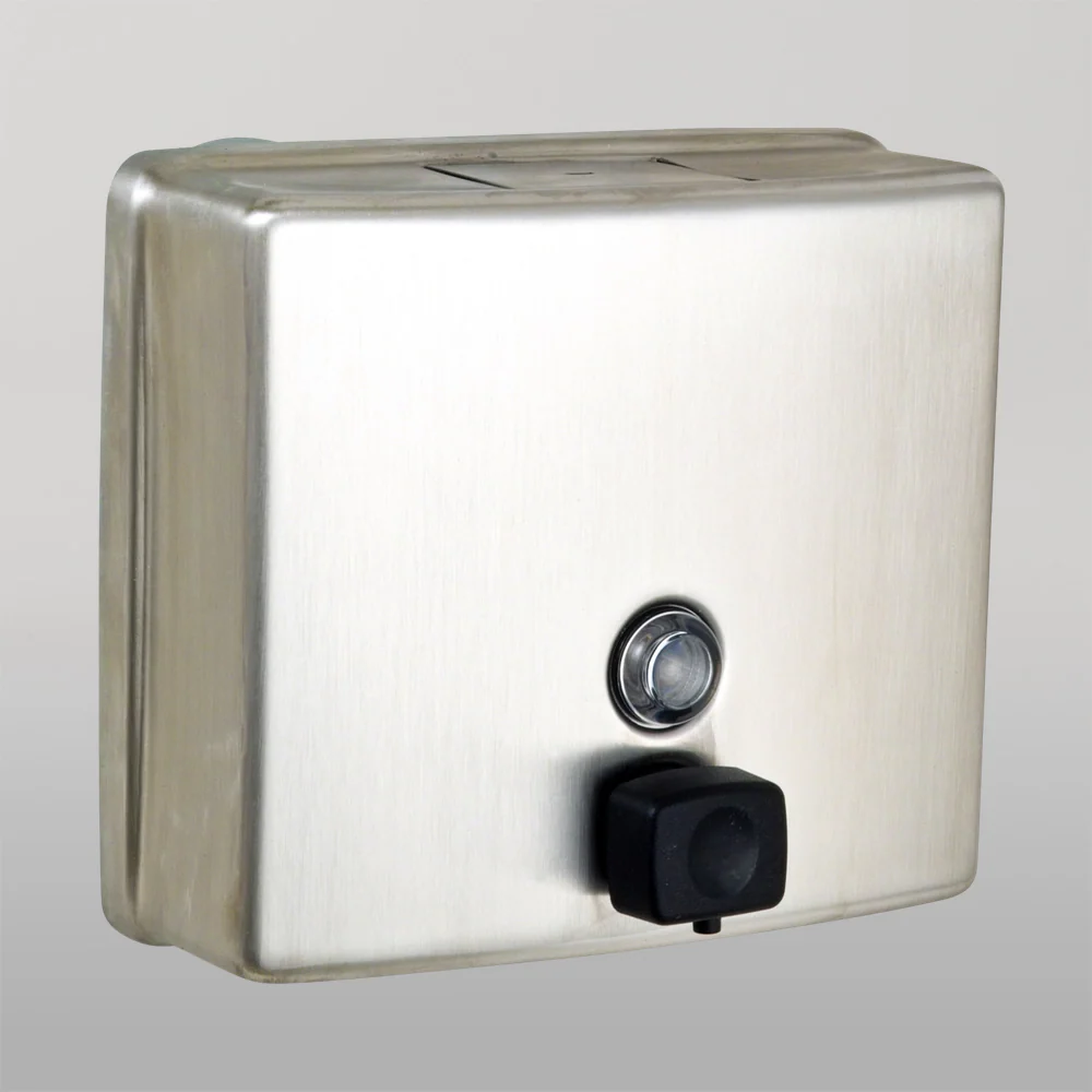 Metlam Square Button Pump Soap Dispenser In Satin Stainless Steel - Image 2
