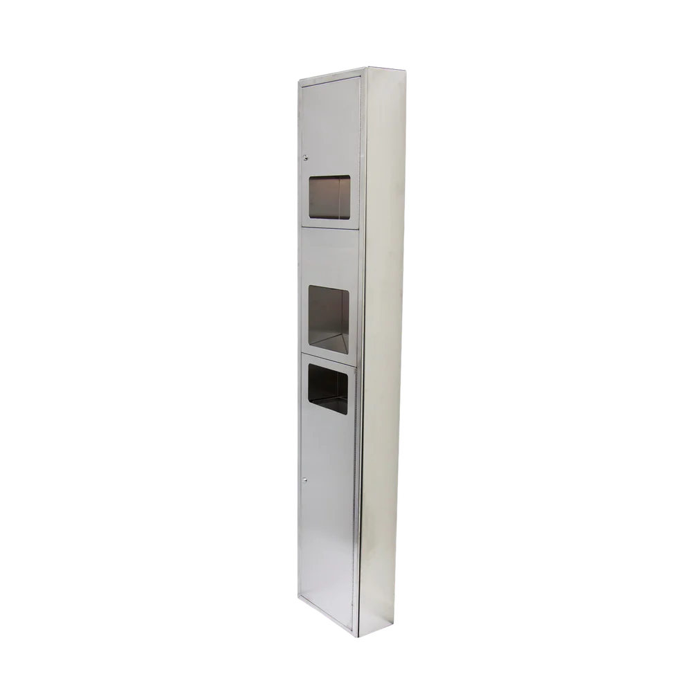 Metlam Surface Mounted Paper Towel Dispenser, Hand Dryer And Waste Unit Receptacle In Satin Stainless Steel - Image 3