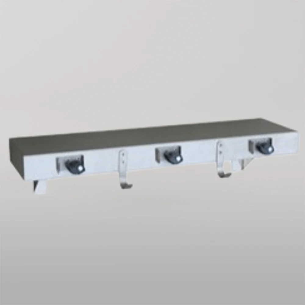 Metlam Utility Shelf With Holders, Hooks And Rail In Satin Stainless Steel - Image 2