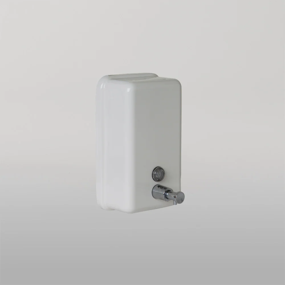 Metlam Vertical Soap Dispenser In Powder Coat White - Image 2