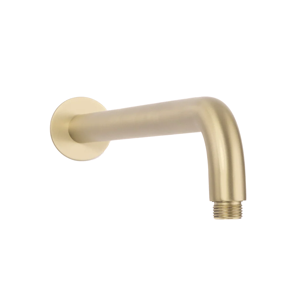 Alma Mira Brushed Brass Gold Curved Shower Arm