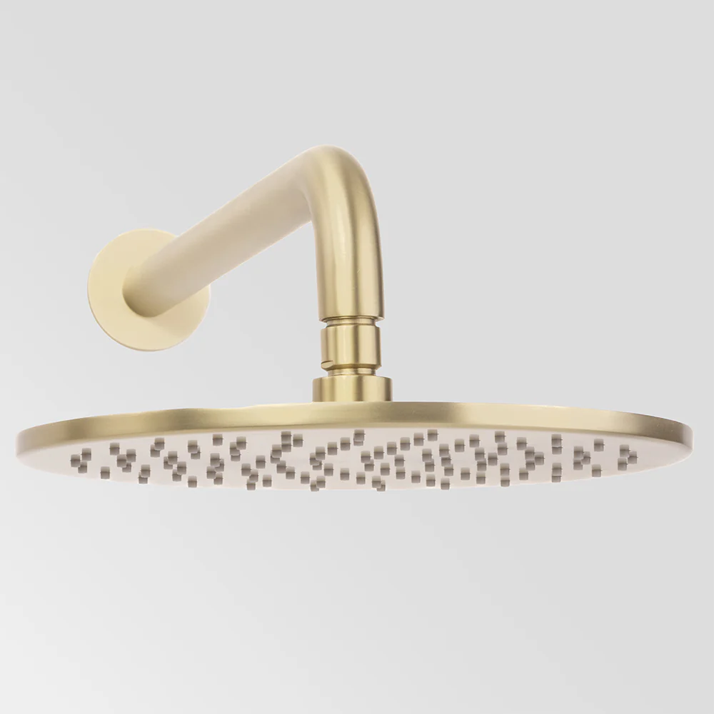 Alma Mira Brushed Brass Gold Curved Shower Arm - Image 4