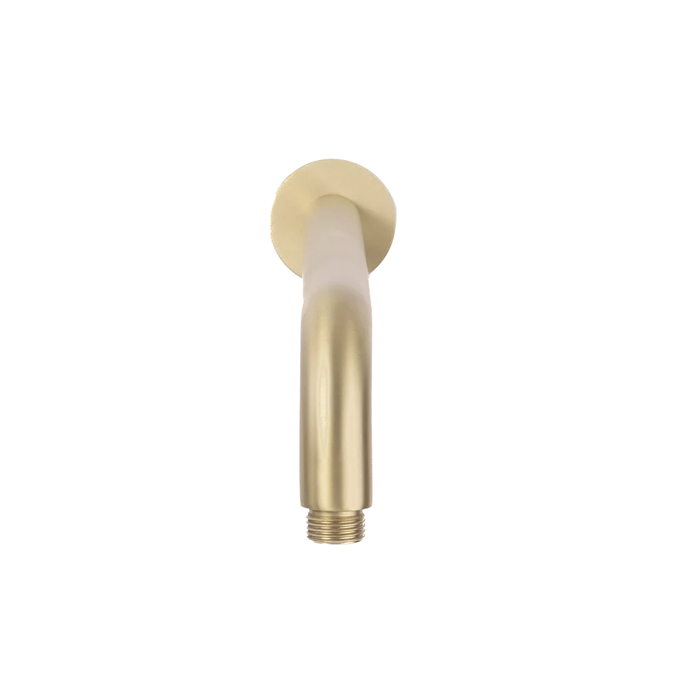 Alma Mira Brushed Brass Gold Curved Shower Arm - Image 6