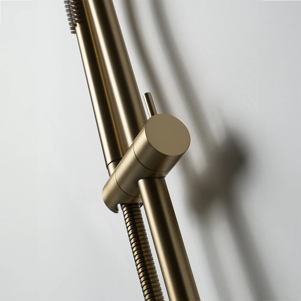 Alma Mira Brushed Brass Gold Shower on Rail - Image 8