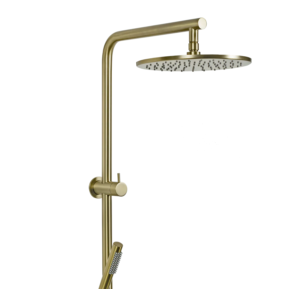 Alma Mira Brushed Brass Gold Shower Rail Twin Set - Image 4
