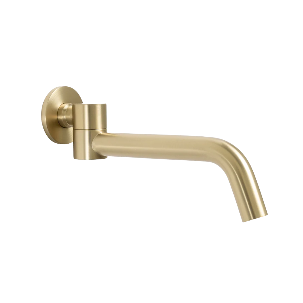 Alma Mira Brushed Brass Gold Swivel Wall Spout - Image 3