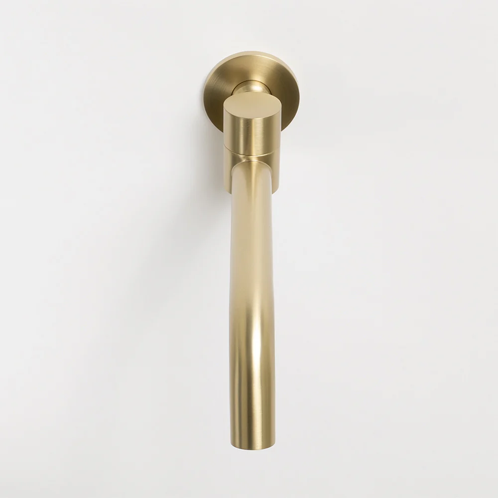Alma Mira Brushed Brass Gold Swivel Wall Spout - Image 8
