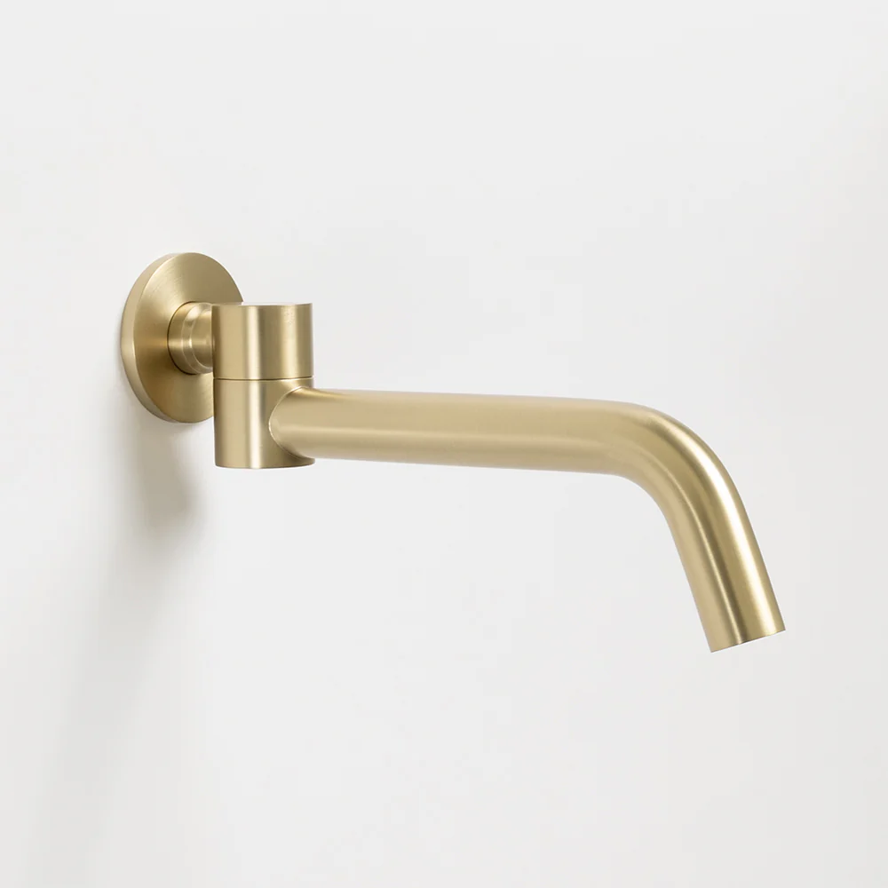 Alma Mira Brushed Brass Gold Swivel Wall Spout - Image 9