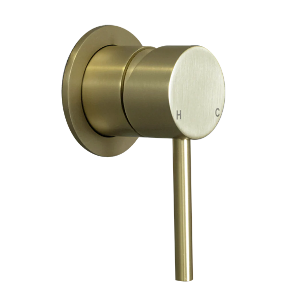 Alma Mira Brushed Brass Gold Wall Mixer - Image 3