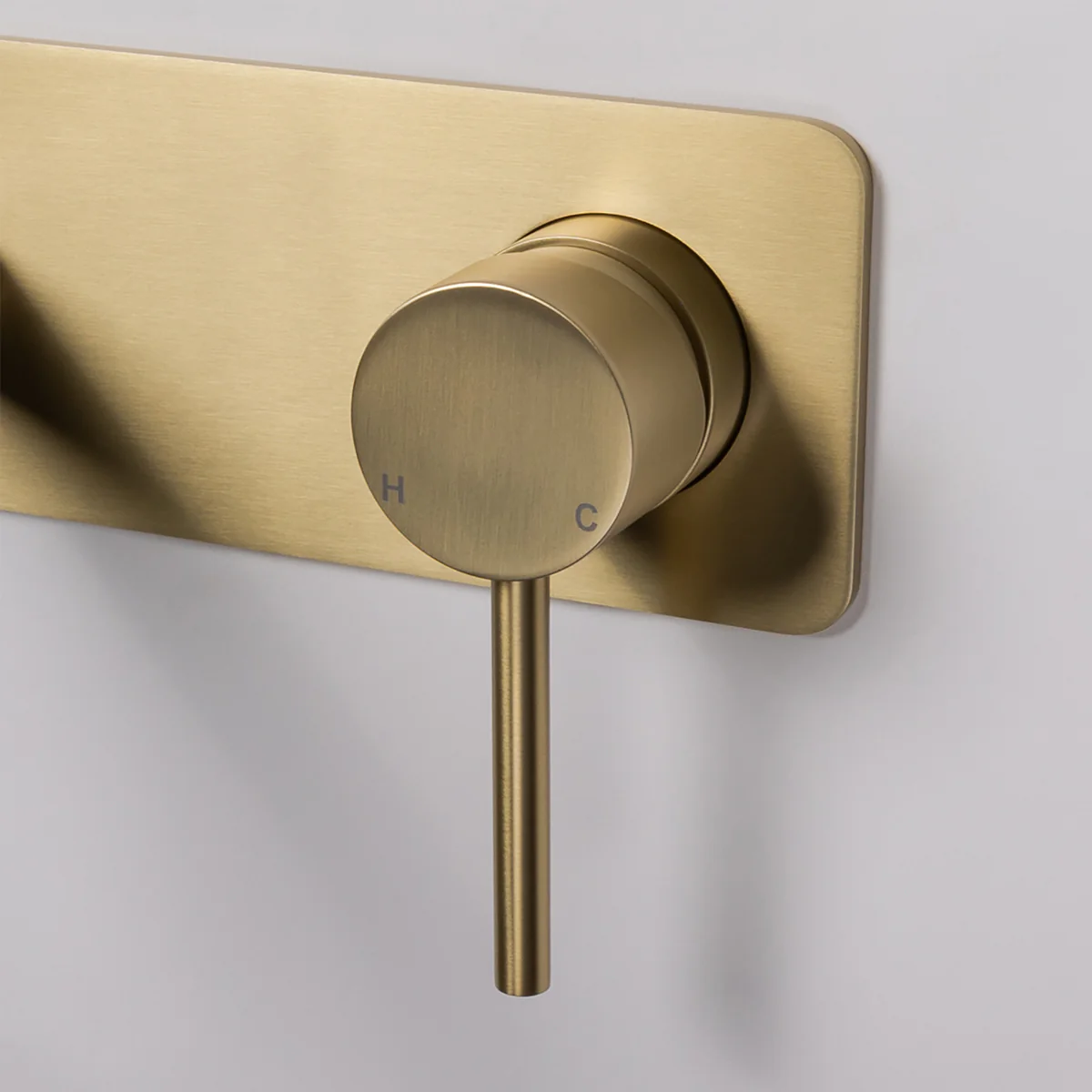 Alma Mira Brushed Brass Gold Wall Mixer and Spout - Image 9