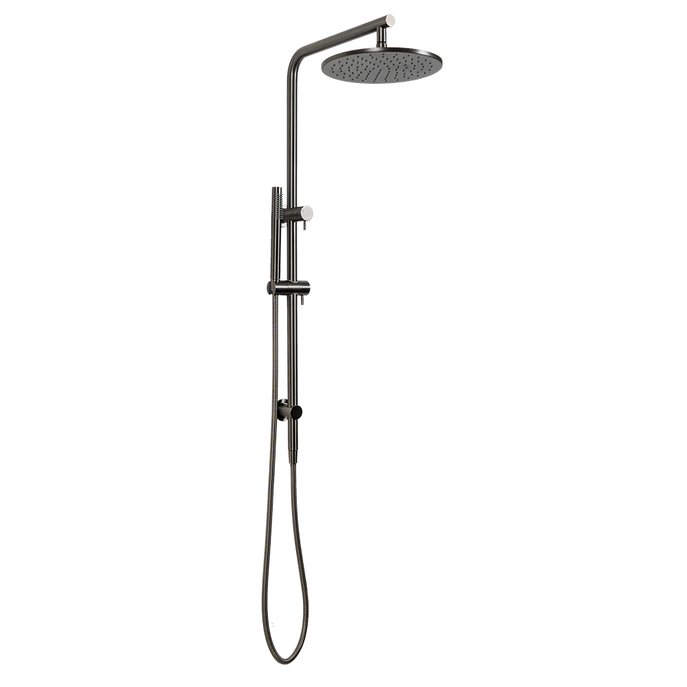 Alma Mira Brushed Gunmetal Shower Rail Twin Set