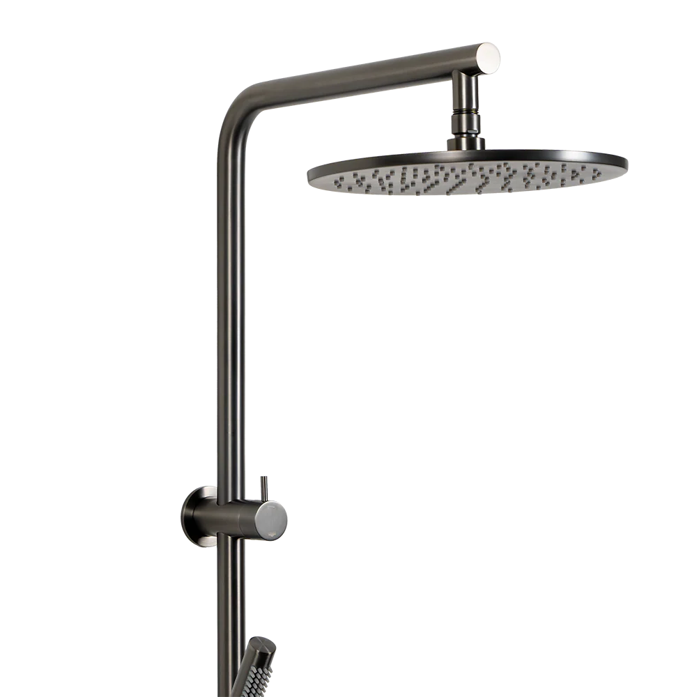 Alma Mira Brushed Gunmetal Shower Rail Twin Set - Image 4