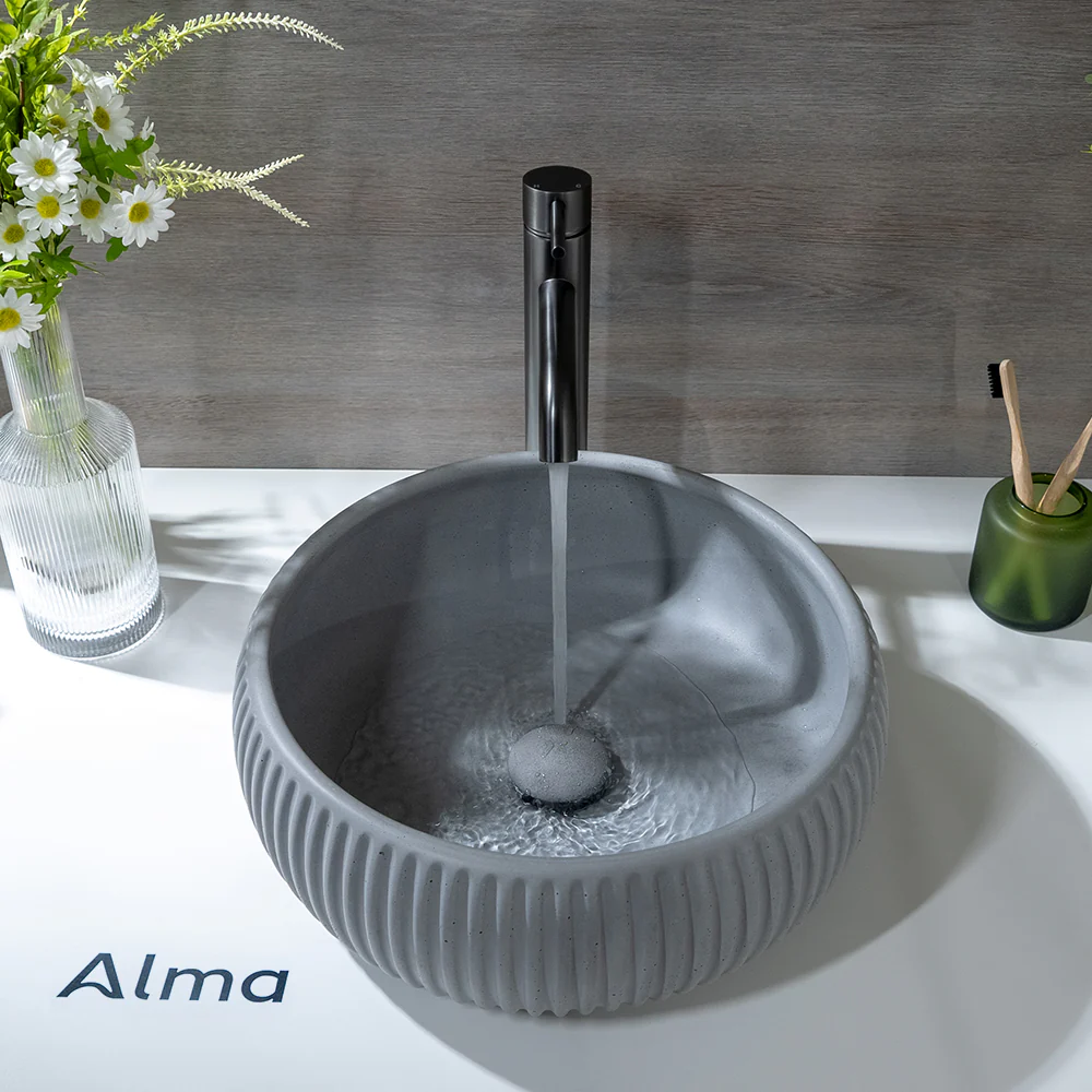 Alma Mira Brushed Gunmetal Tall Basin Mixer - Image 4