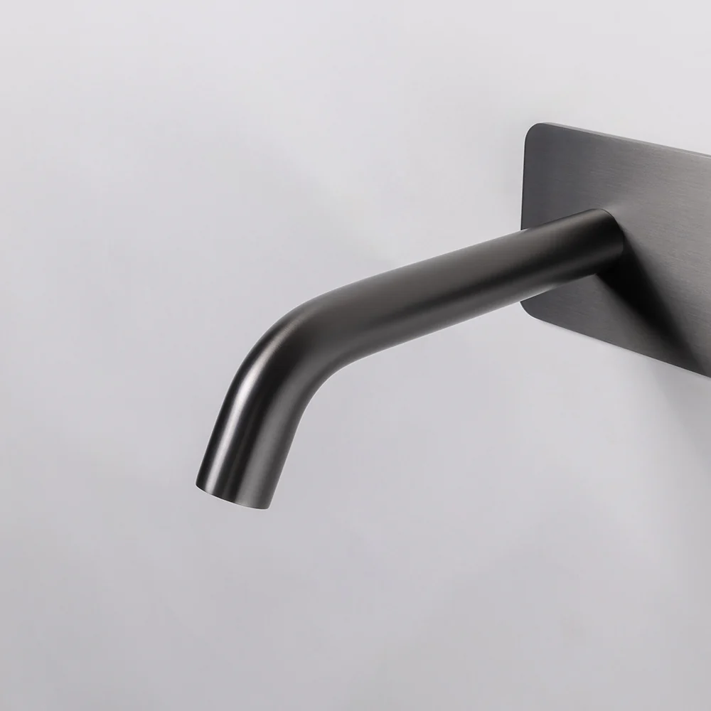 Alma Mira Brushed Gunmetal Wall Mixer and Spout - Image 7
