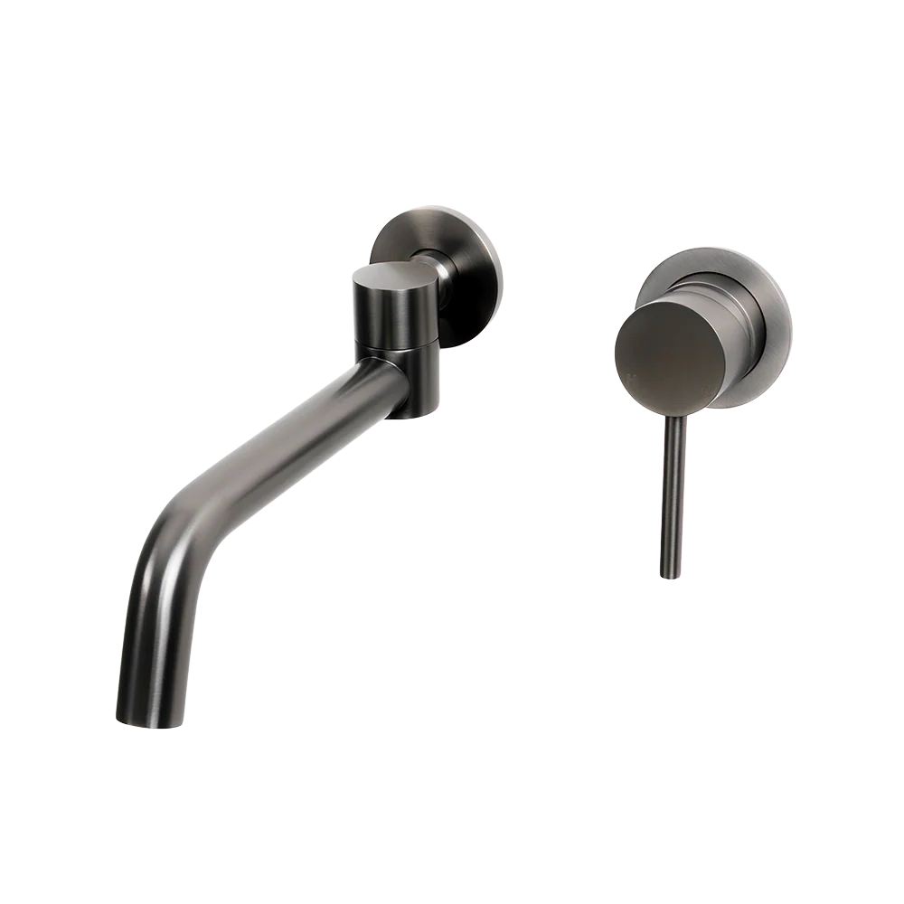 Alma Brushed Gunmetal Mira Wall Mixer and Swivel Spout Set - Image 3