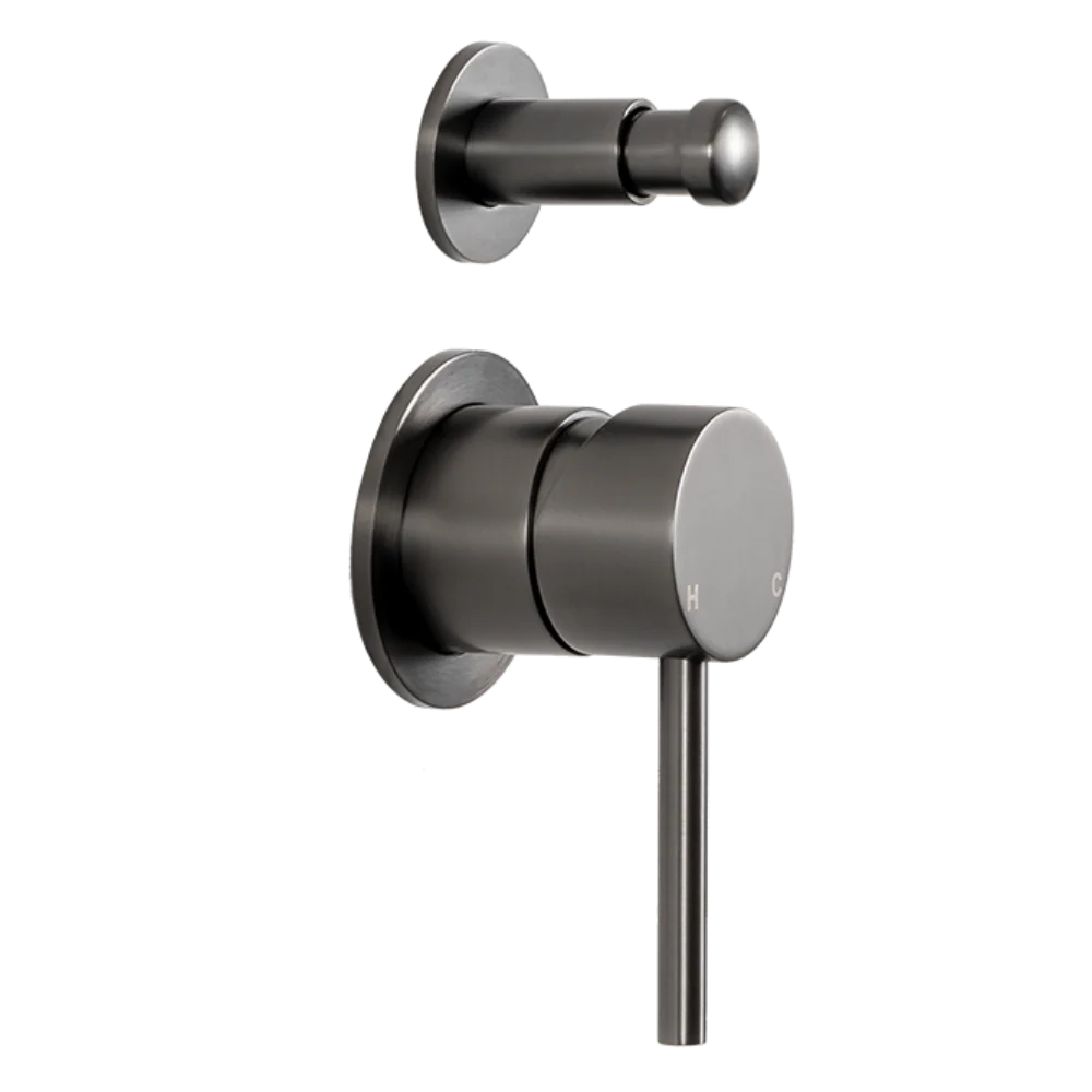 Alma Mira Brushed Gunmetal Wall Mixer with divertor