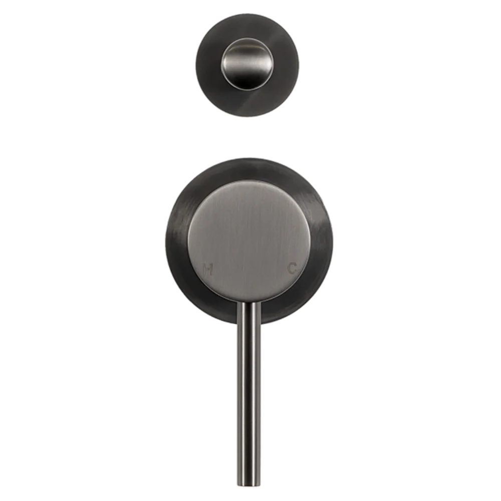 Alma Mira Brushed Gunmetal Wall Mixer with divertor - Image 4