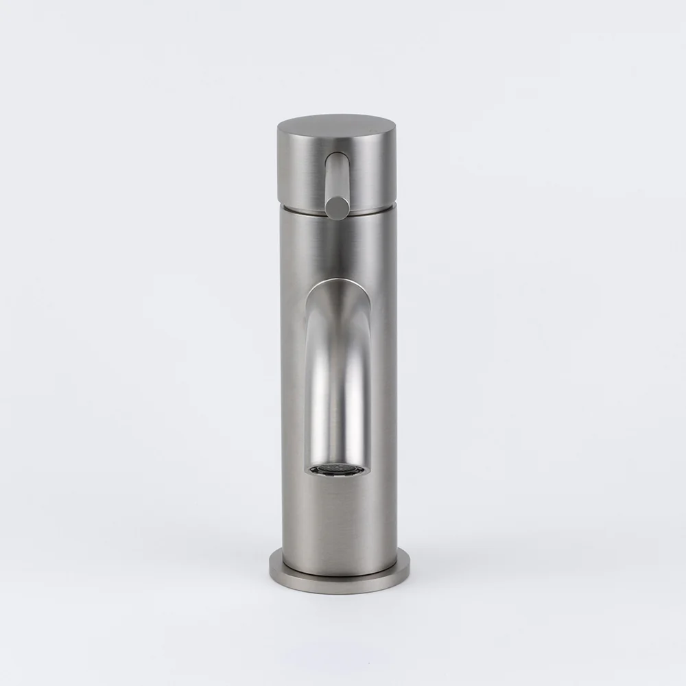 Alma Mira Brushed Nickel Short Basin Mixer - Image 5