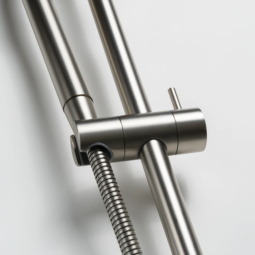 Alma Mira Brushed Nickel Shower on Rail - Image 4