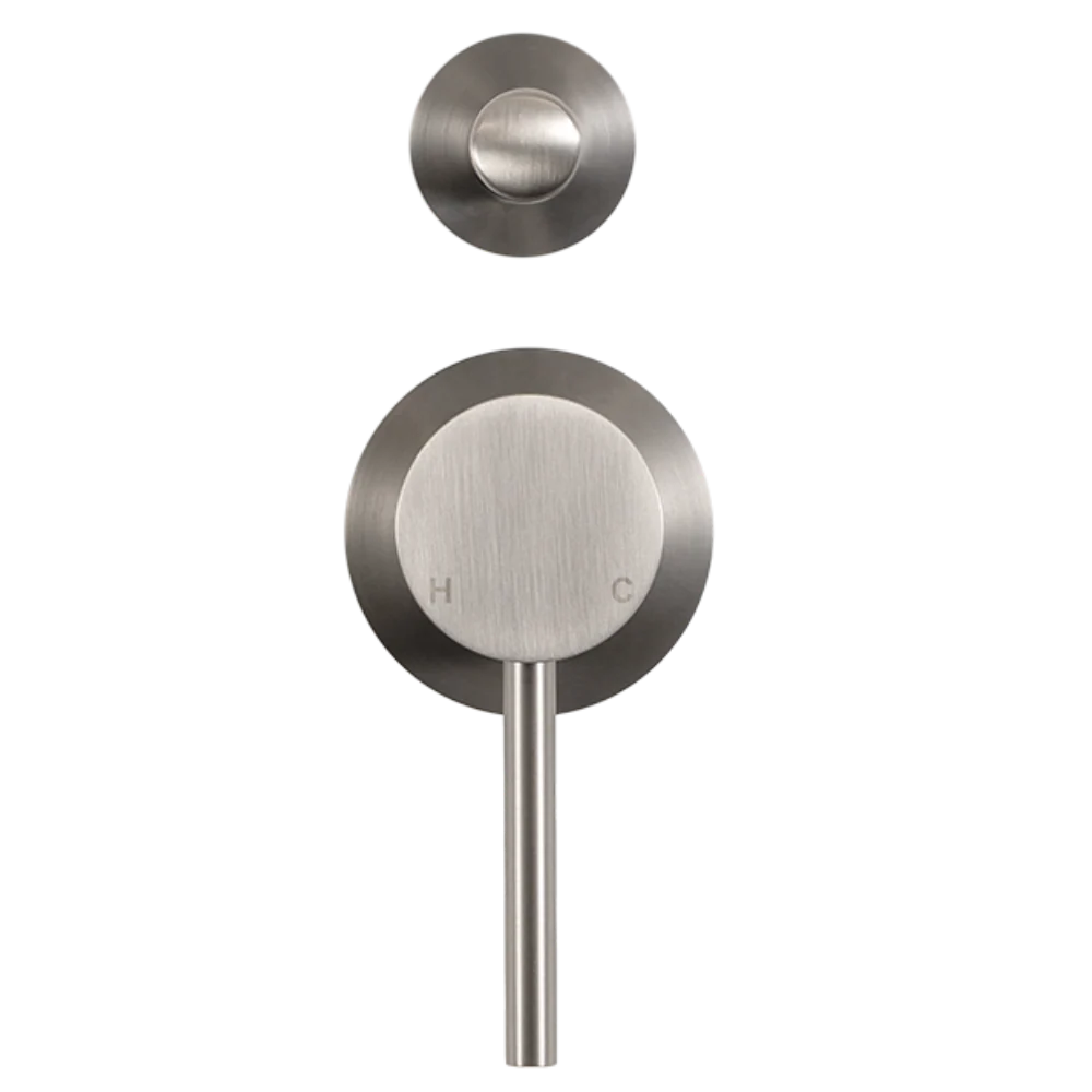Alma Mira Brushed Nickel Wall Mixer with divertor - Image 4